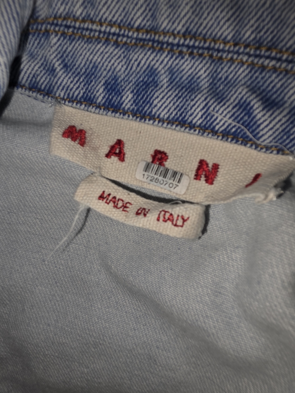 Marni Light Blue Denim Vest With Patch Details Size L